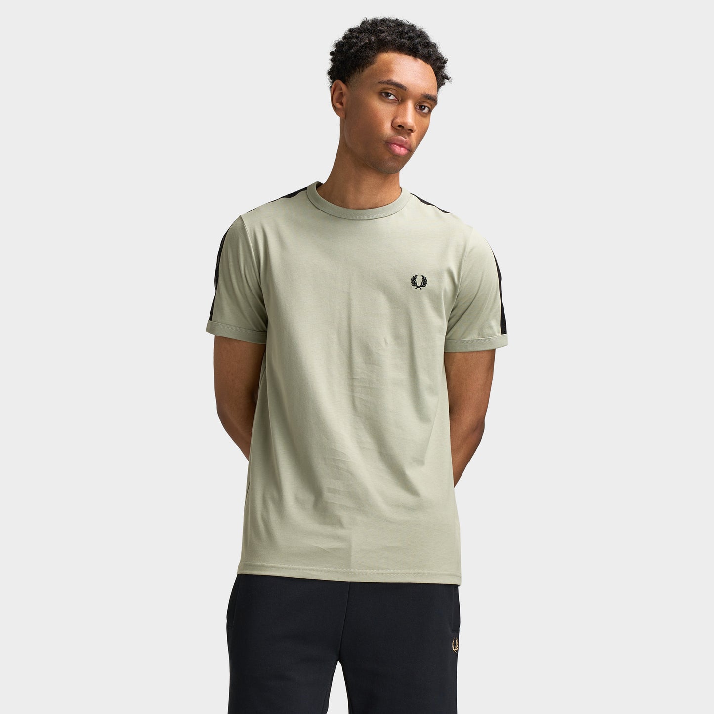Fred Perry Contrast Tape Ringer Shirt / Seagrass