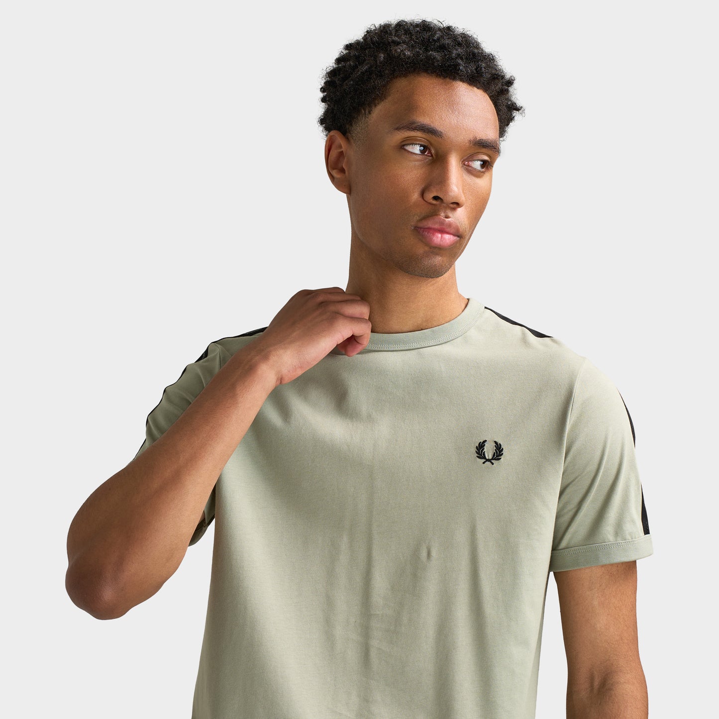 Fred Perry Contrast Tape Ringer Shirt / Seagrass