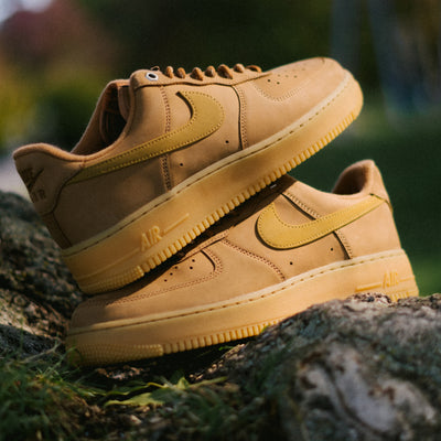 Nike Air Force 1 ’07 WB “Flax / Gum Light Brown – Black” shoe. Shop Nike now at JD Sports.