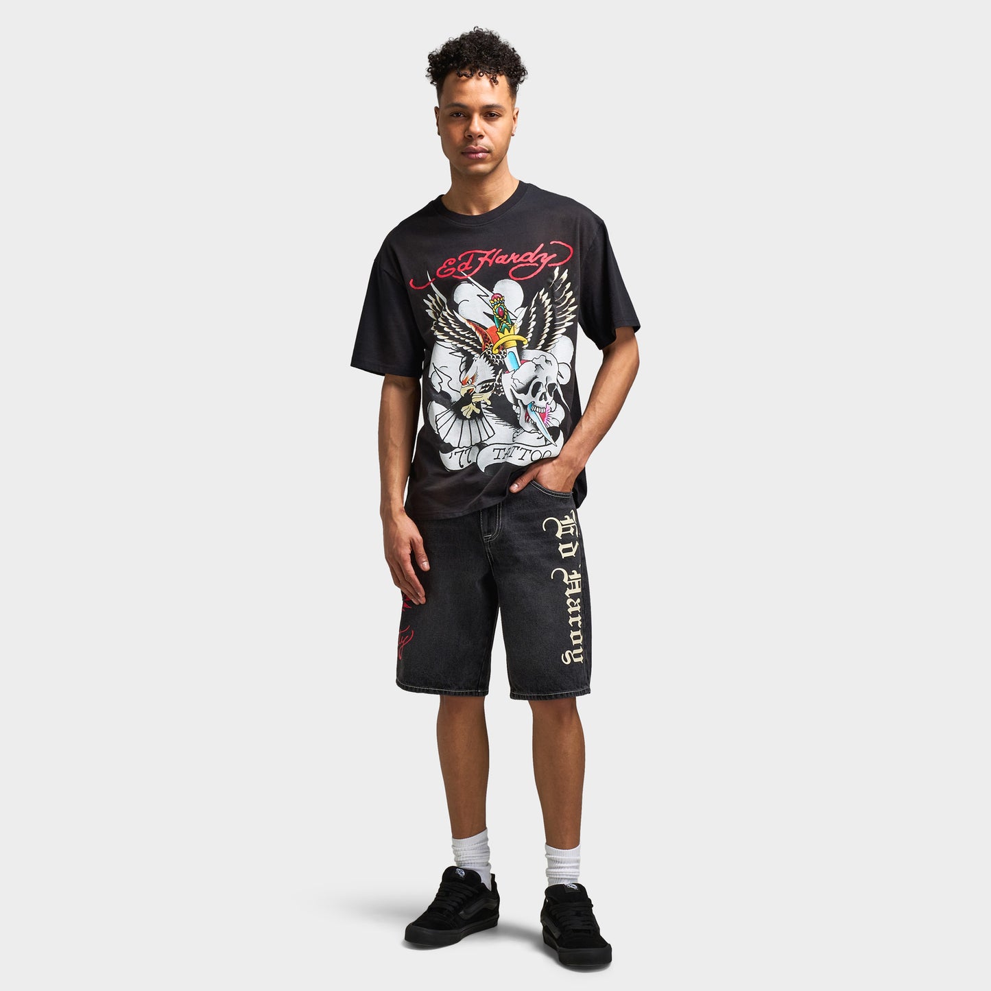Ed Hardy Live Fast Denim Short / Y2K Black