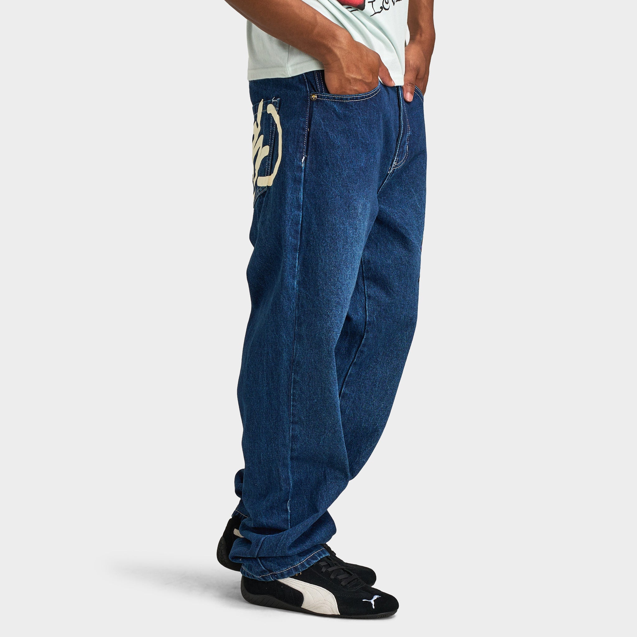 Ed Hardy Skull Heart Baggy Jeans / Indigo – JD Sports