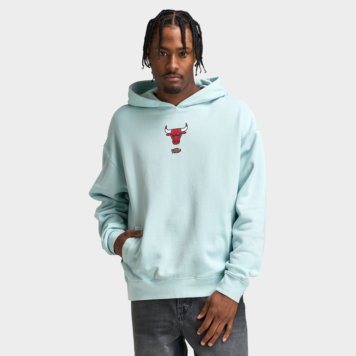 Mitchell & Ness Bulls Arch Boxy Chandail à capuche / Bleu clair