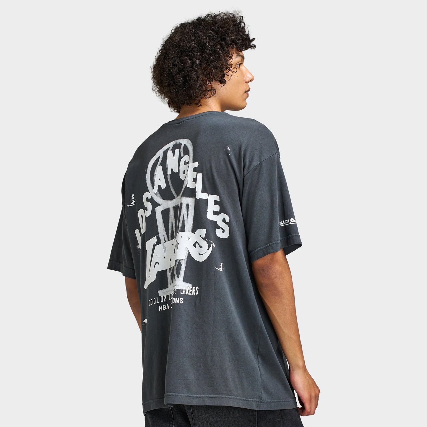 Mitchell & Ness Lakers T-shirt Graphique Exclusif / Noir Délavé