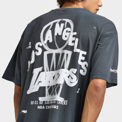 Mitchell & Ness Lakers T-shirt Graphique Exclusif / Noir Délavé