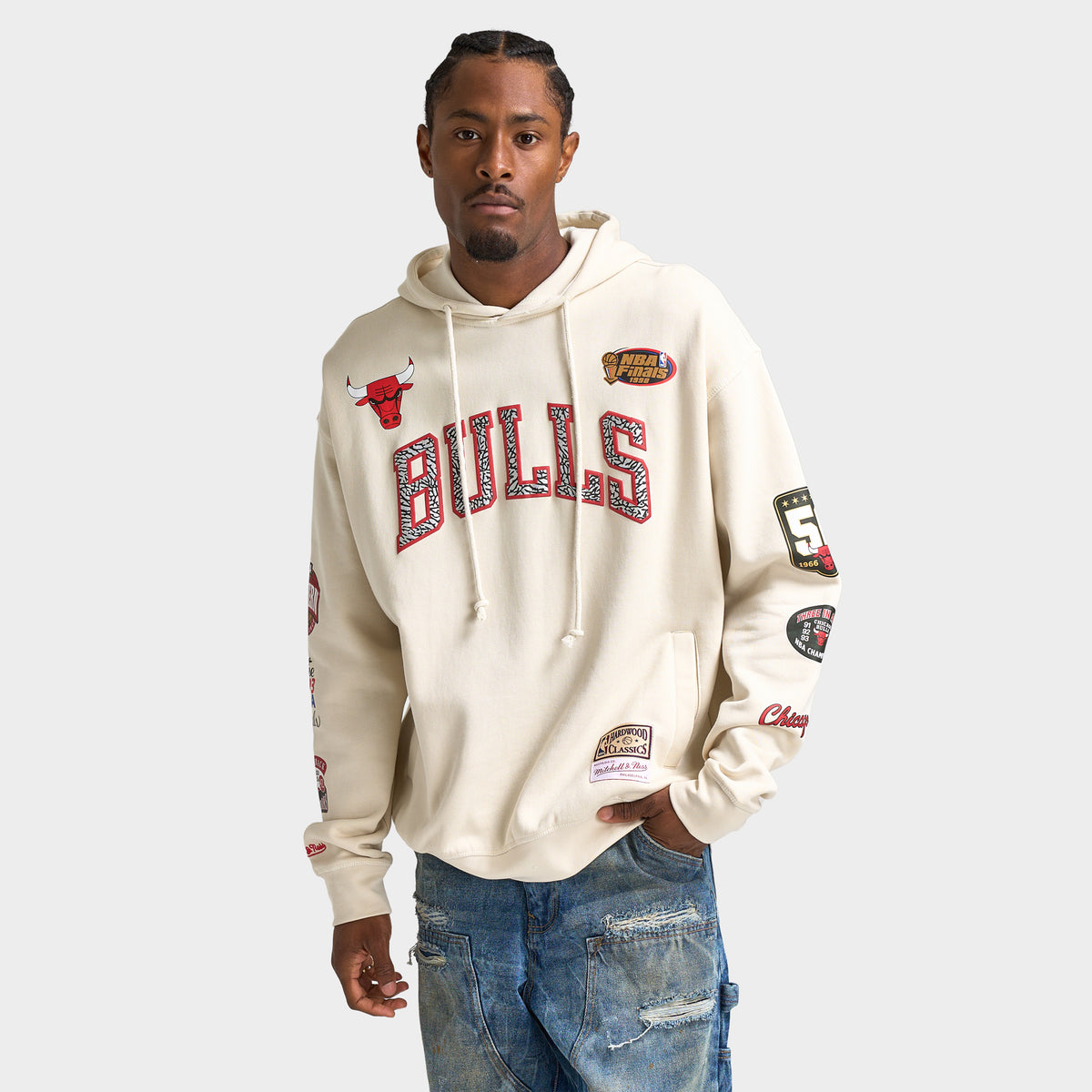 Mitchell Ness Chicago Bulls Hoodie Vintage White – JD Sports