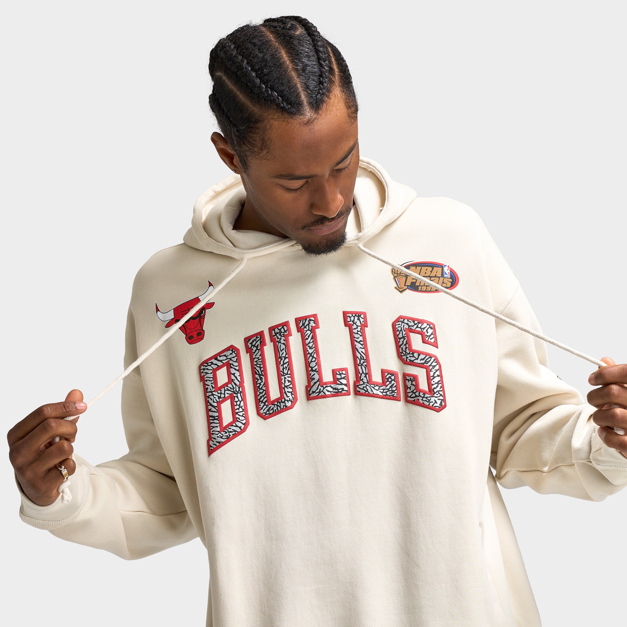 トップス vintage Chicago bulls denim shirt hoodie Mitchell & Ness Chicago Bulls Hoodie / Vintage White – JD Sports