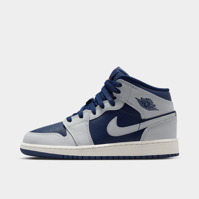 Jordan 1 Mid GS "Blue Void / Pure Platinum - Summit White" shoe. Shop Kids' new arrivals now at JD Sports. . 