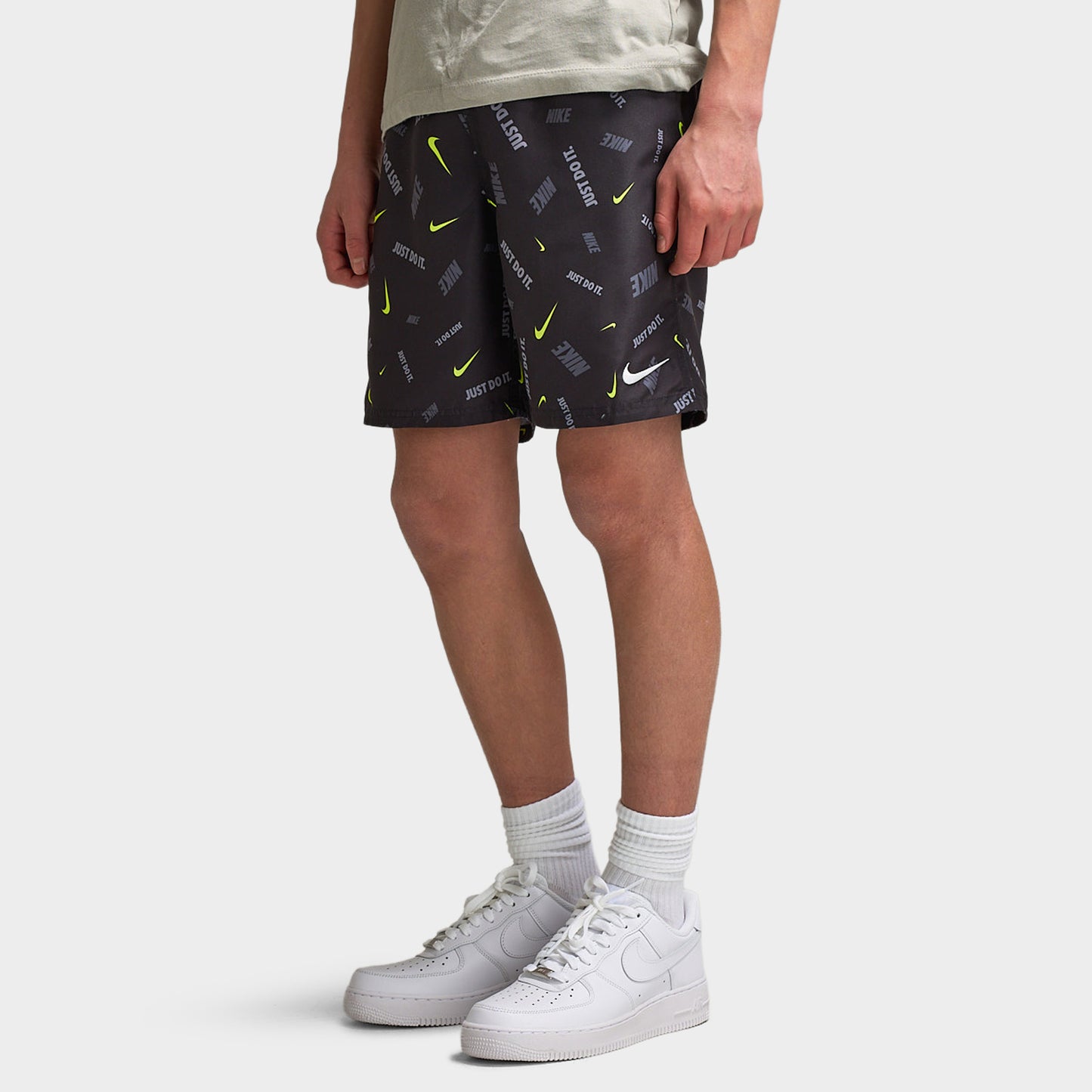Nike Junior Boys' All Over Print Swim Shorts  Black / Wolt