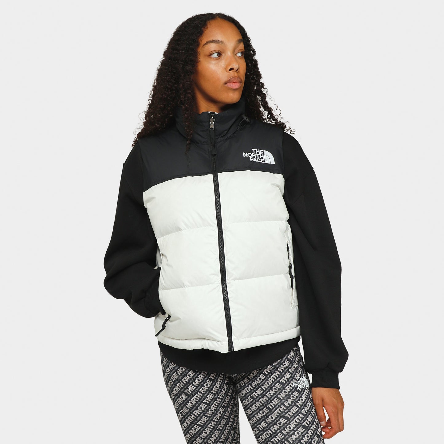 Veste Nuptse 1996 Retro de The North Face pour Femmes Gardenia Blanc / Noir
