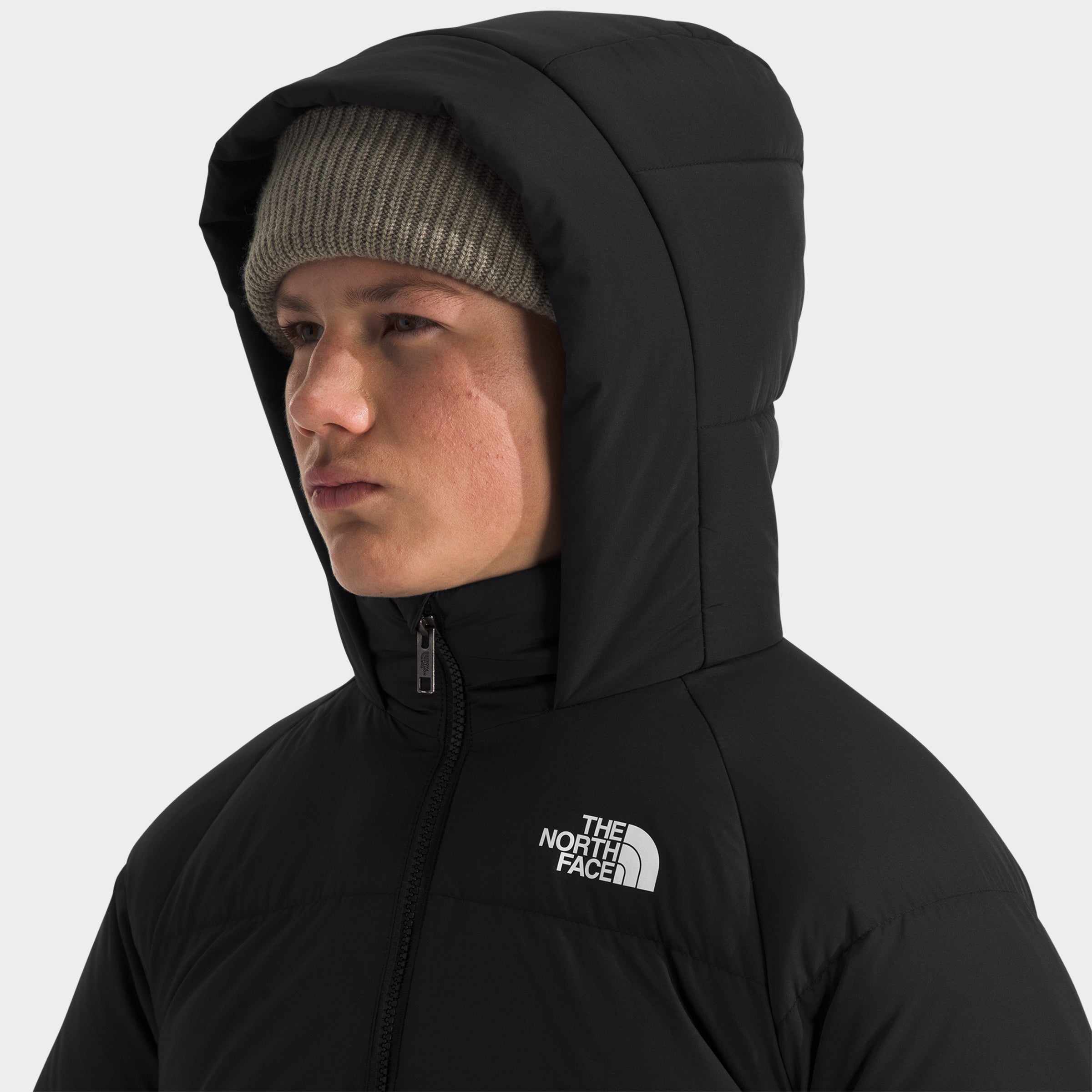 The North Face Junior Boys' Down Fleece-Lined Short Parka / TNF