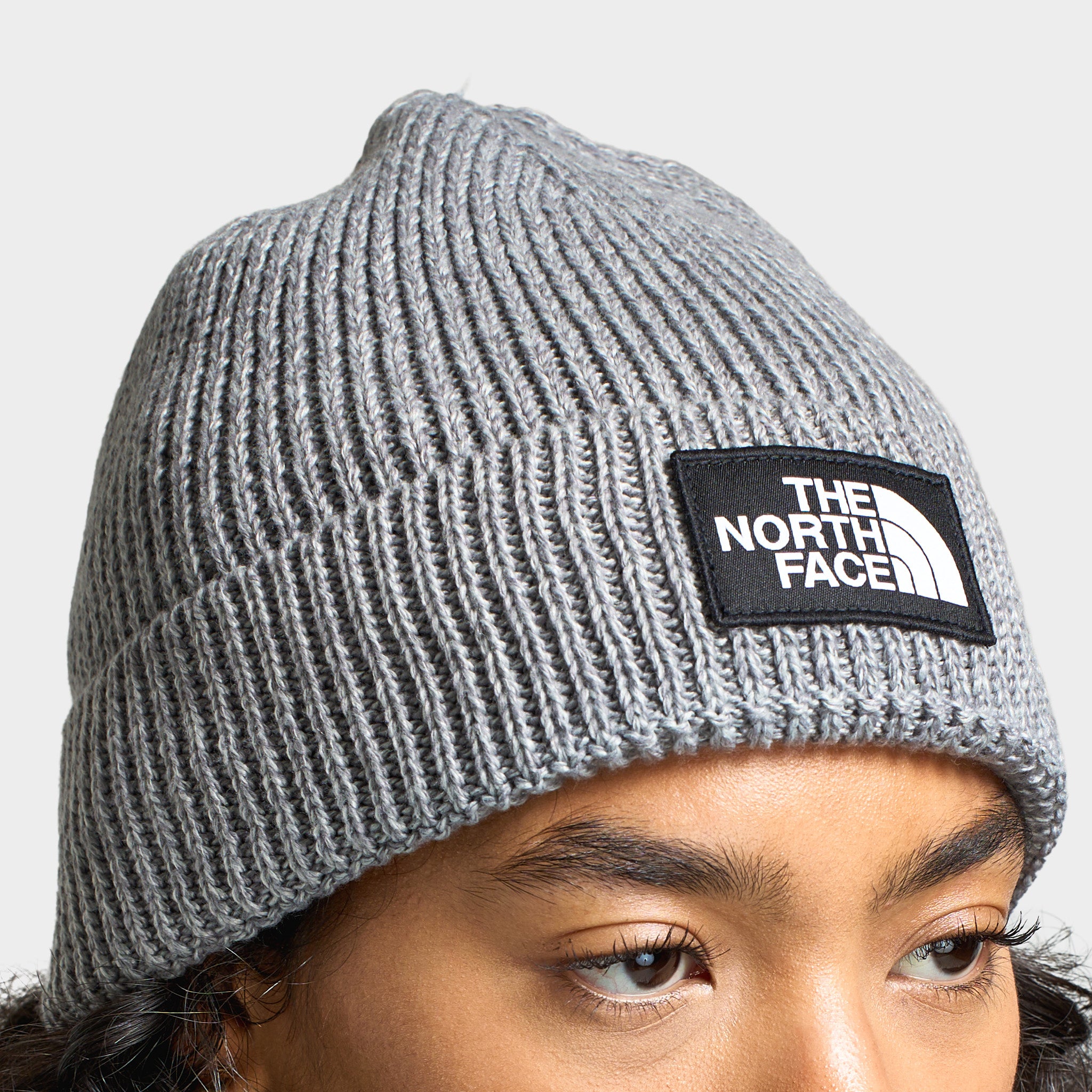 The North Face Logo Box Cuffed Beanie / TNF Heather Grey – JD Sports