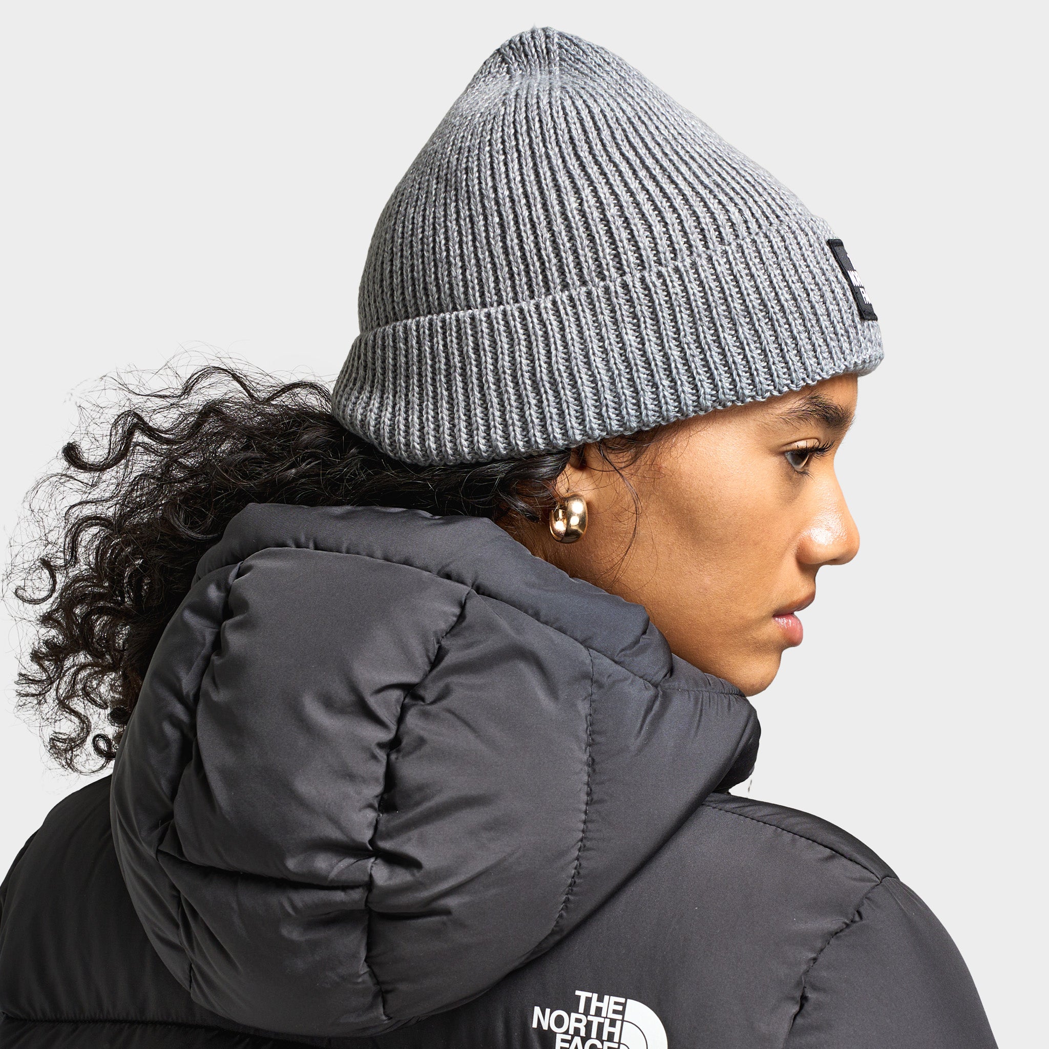 The North Face Logo Box Cuffed Beanie / TNF Heather Grey – JD Sports