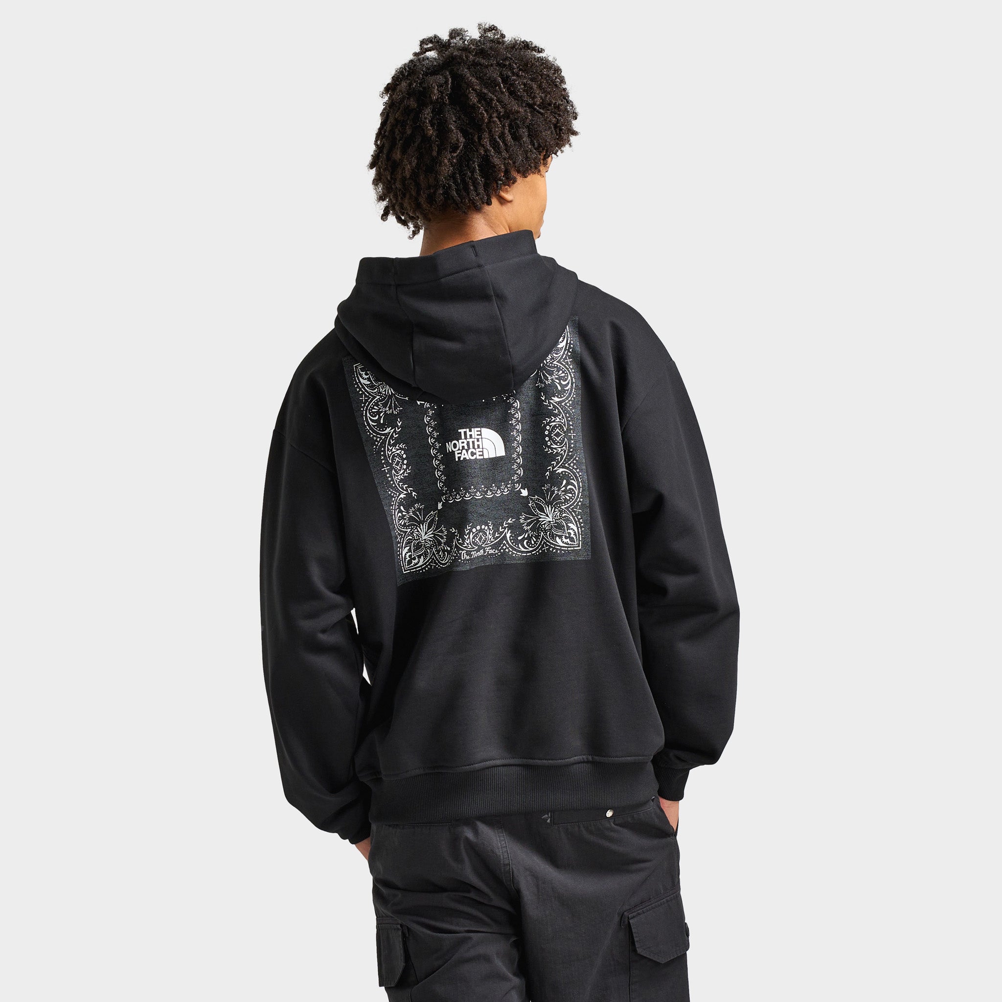 The North Face Oversized Bandana Print Pullover Hoodie / TNF Black