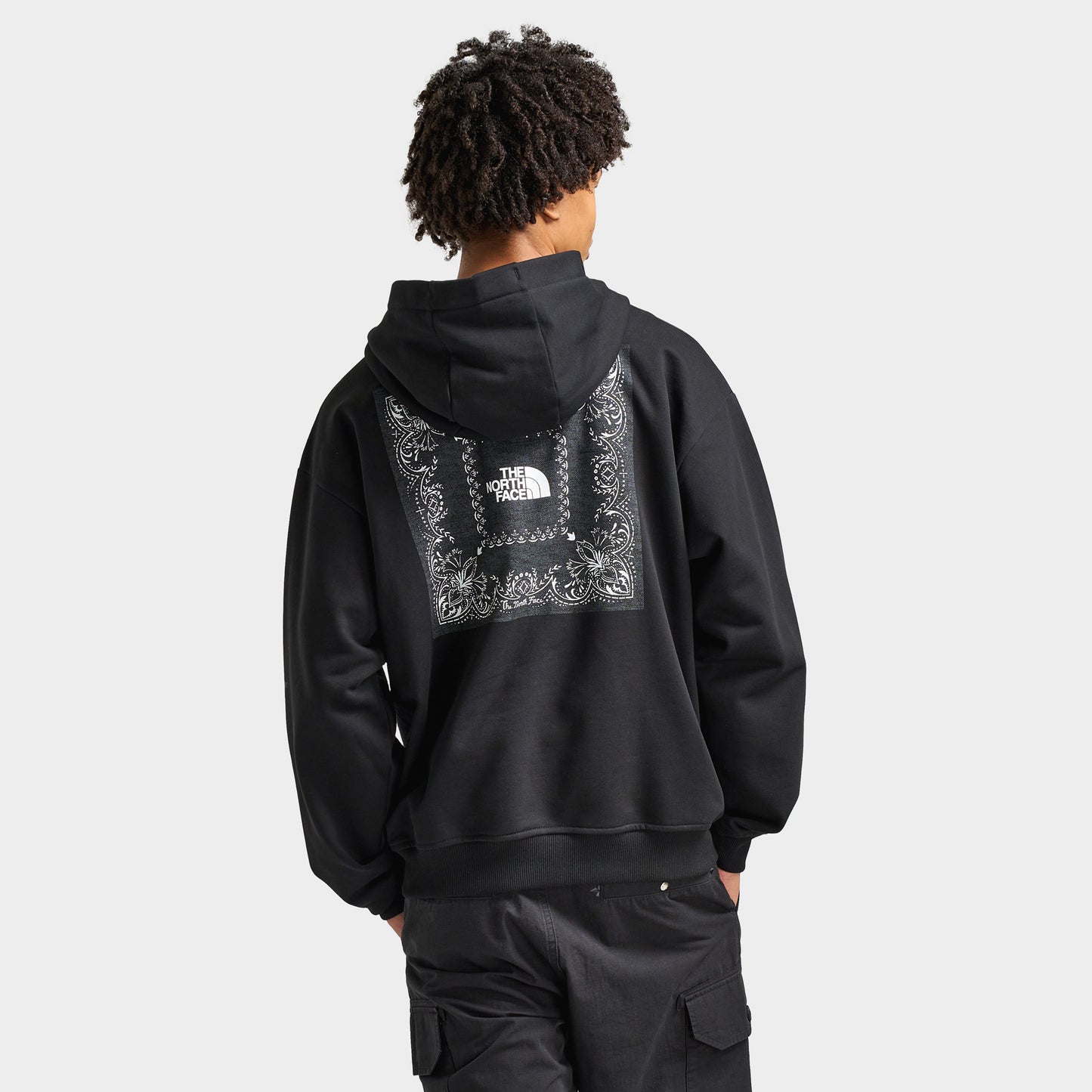 The North Face Oversized Bandana Print Pullover Hoodie / TNF Black