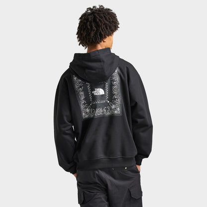 The North Face Oversized Bandana Print Pullover Hoodie / TNF Black
