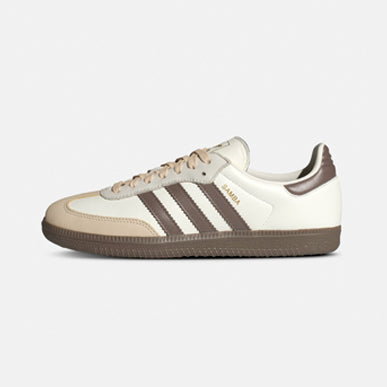 adidas Women's Samba OG "Off White / Earth Strata - Gum" shoe. Shop Women's Shoes now