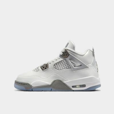 Jordan 4 Retro GS "Photon Dust / Blue Chill - Flat Pewter" shoe. Shop sneaker Releases now. 