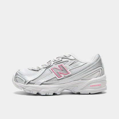 New Balance Children's 740 Silver Metallic / Signal Pink