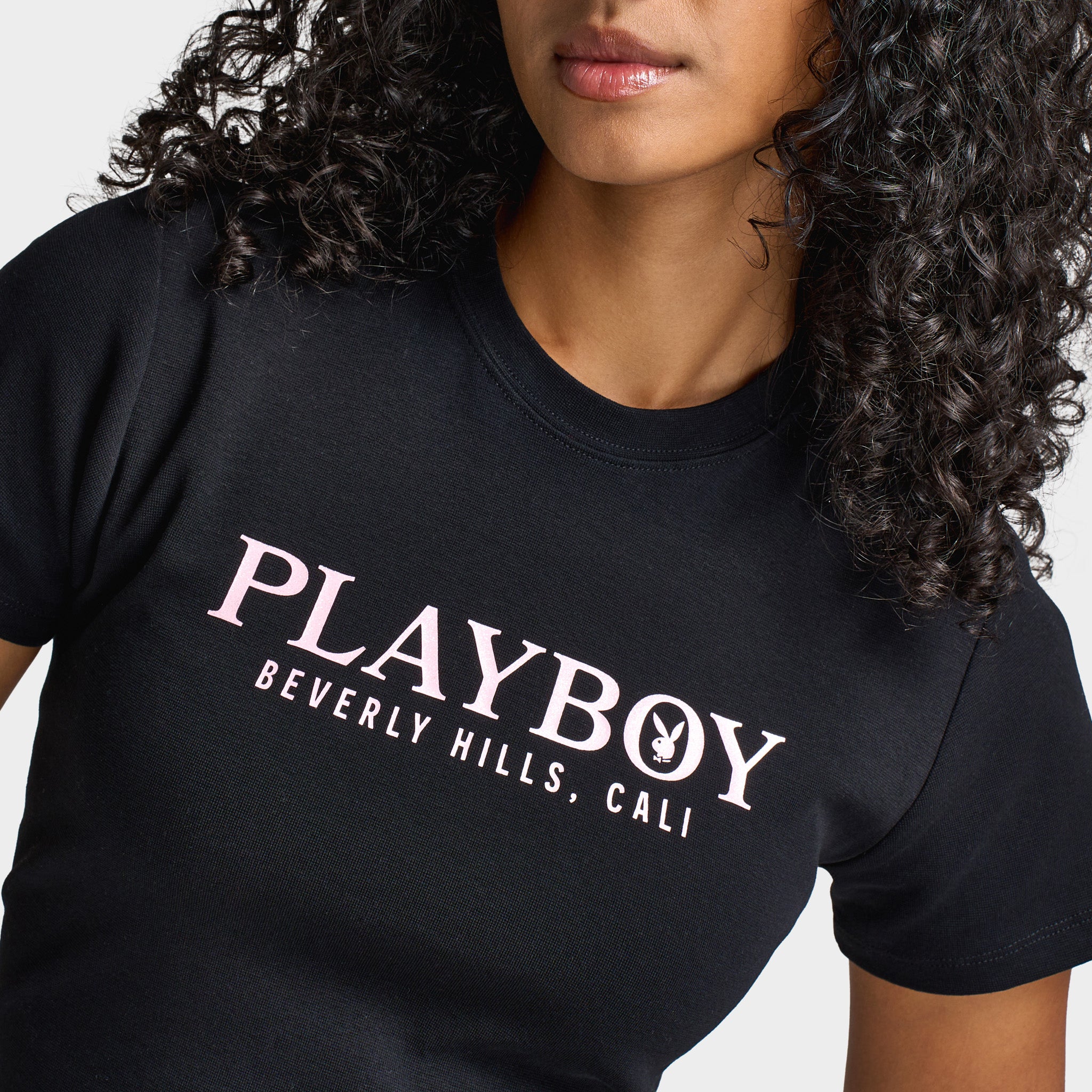 Playboy Casa Tie Back Baby Tee Black / Pinkesque – JD Sports