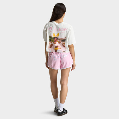 Playboy Femmes California Club T-Shirt Blanc cassé / Rosesque