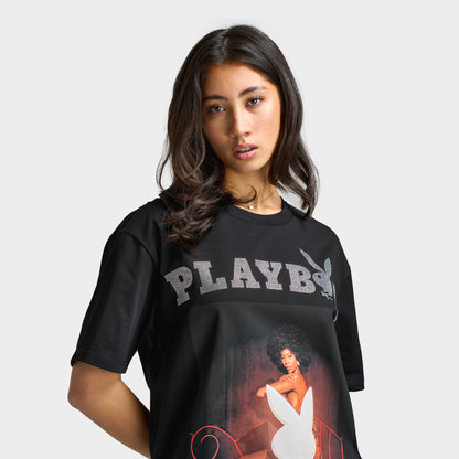 Playboy Chastity Samone Diamonte T-shirt / Noir