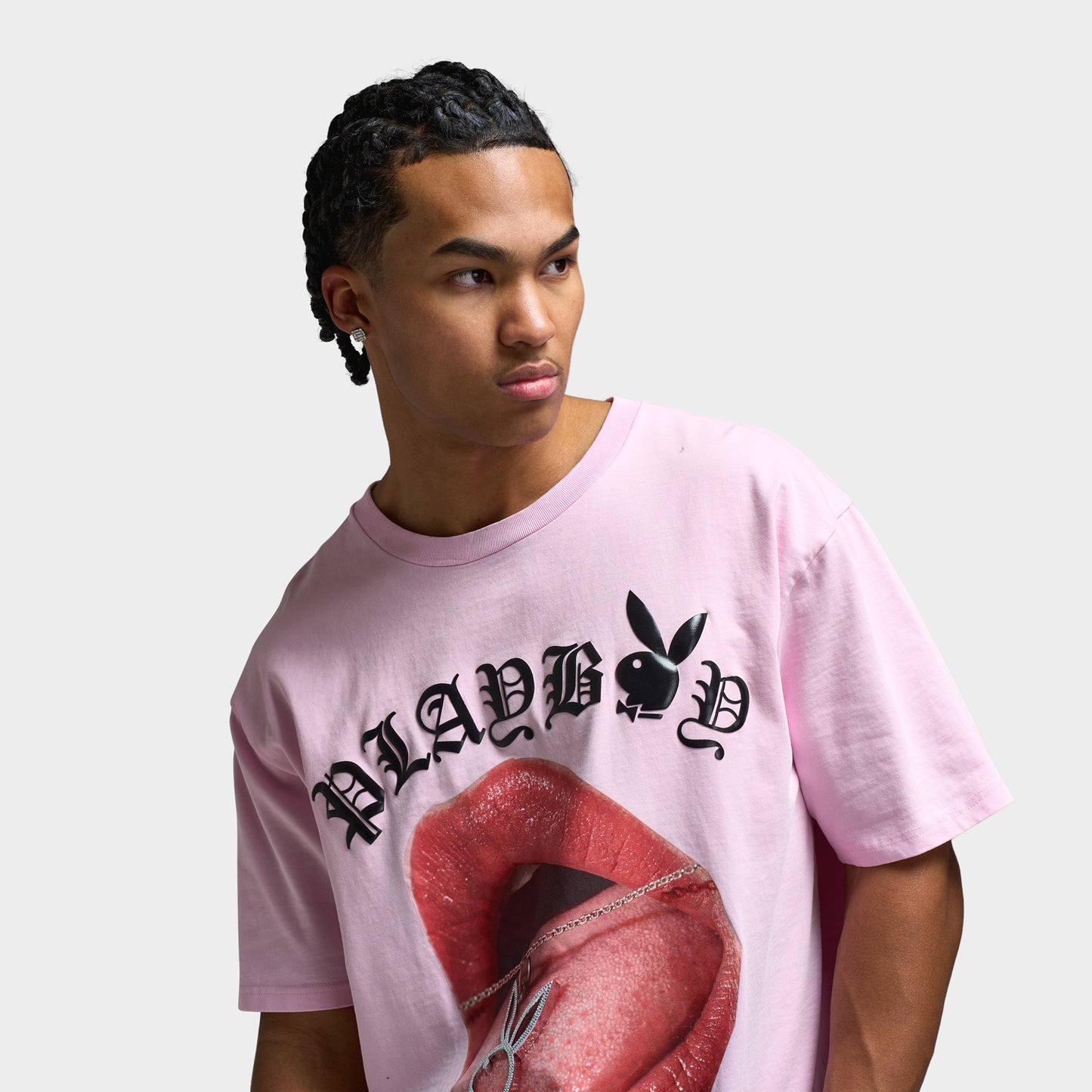 Playboy Bunny Necklace Oversized Graphic T-shirt / Pink