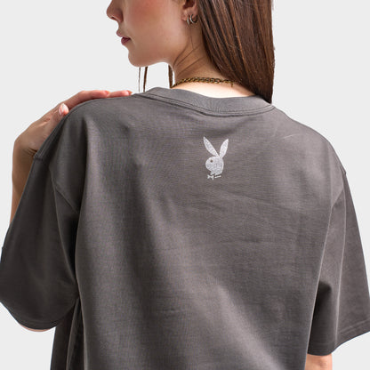 Playboy Diamonte Covers Oversized Graphic T-Shirt / Washed Black