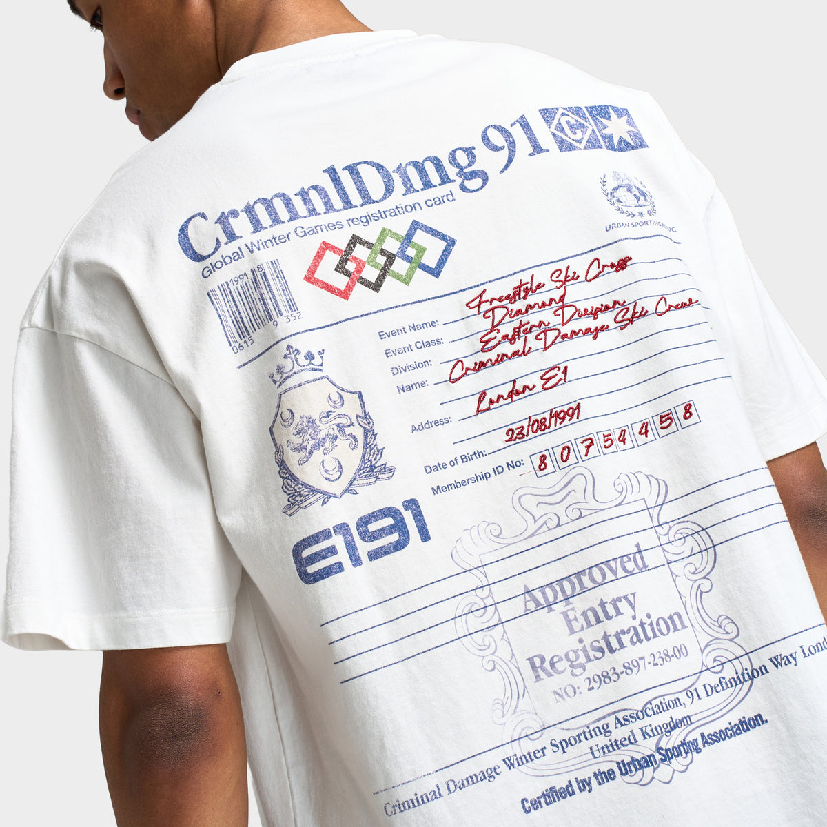 Criminal Damage Registration T-shirt / Blanc