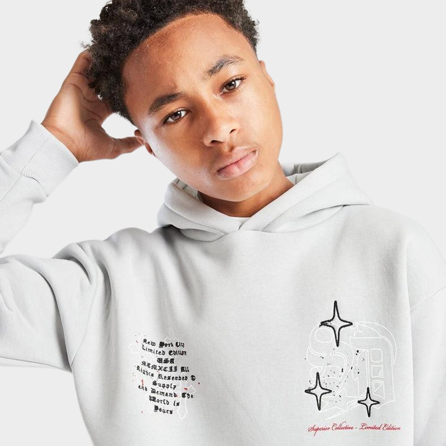 Supply & Demand Juniors' Vito Pullover Hoodie / Light Grey