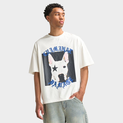 Criminal Damage T-shirt  Star Dog / Blanc Cassé