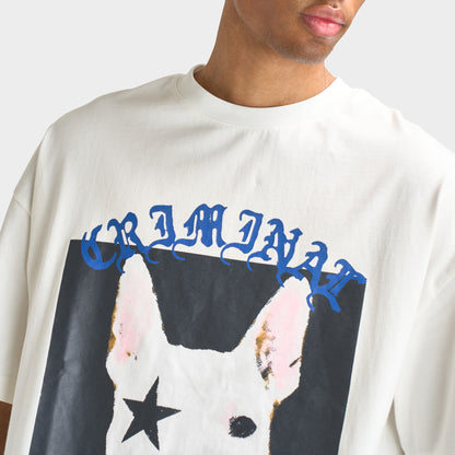 Criminal Damage T-shirt  Star Dog / Blanc Cassé