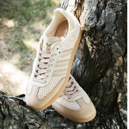 adidas Women's Samba OG "Sand Strata / Magic Beige - Gum" shoe. Shop Samba now. 