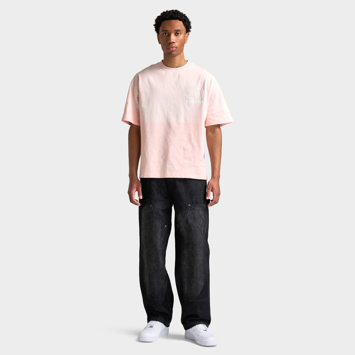 Criminal Damage T-shirt Sun Fade Logo Mania / Rose délavé