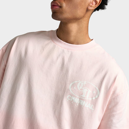 Criminal Damage T-shirt Sun Fade Logo Mania / Rose délavé