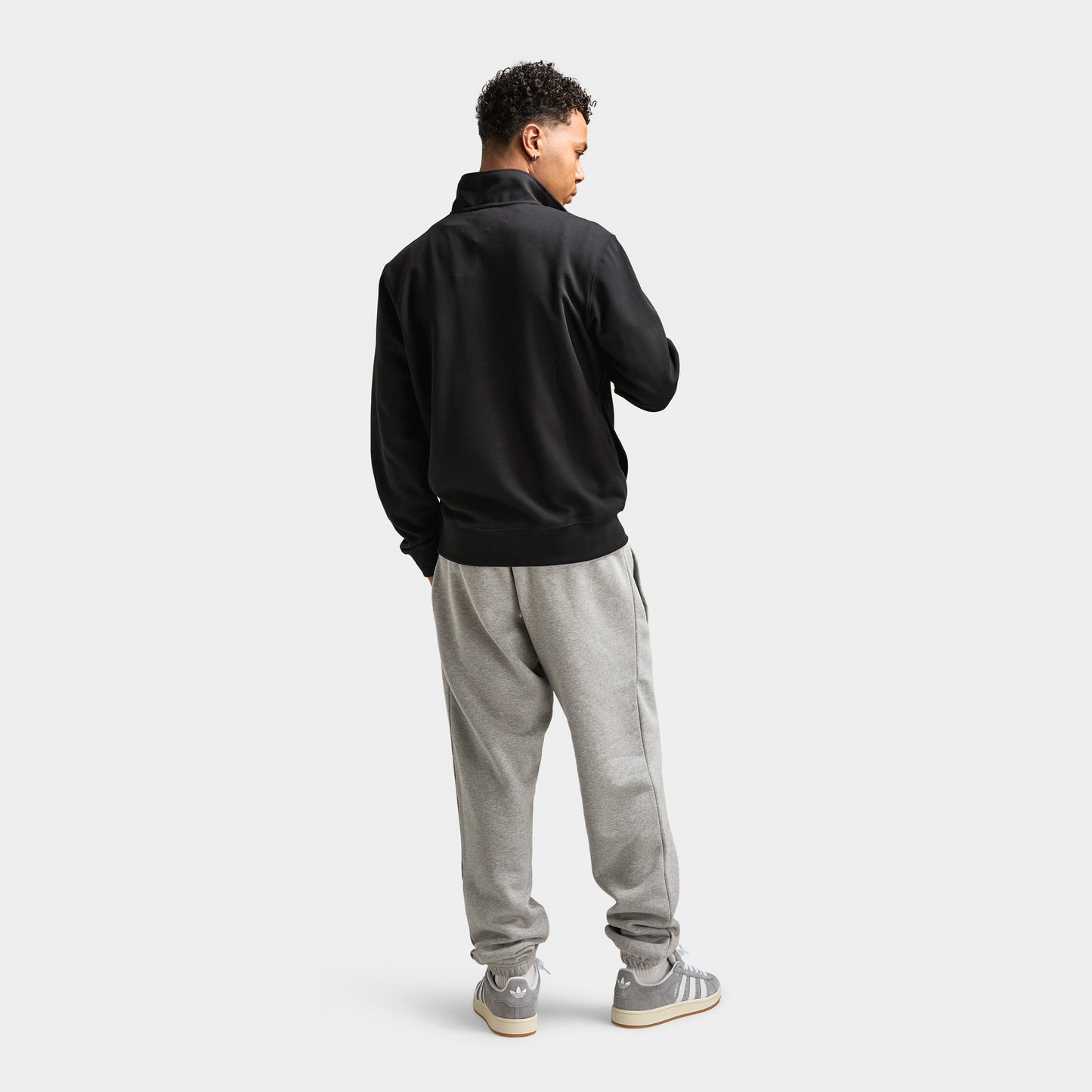 Lacoste Quarter Zip Classic Fit Double Face Sweatshirt / Blk