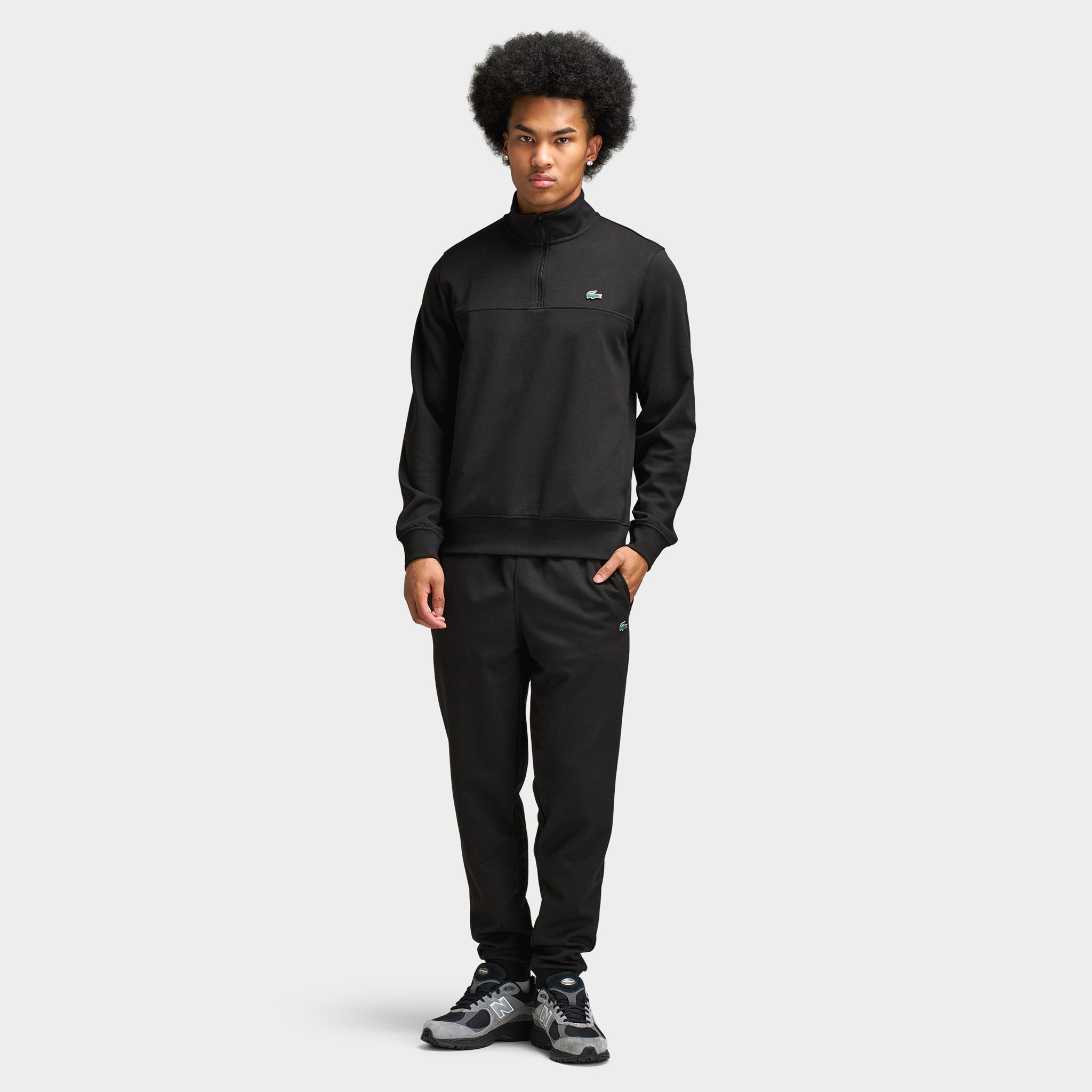 Lacoste Double Knit Half-Zip Sweater / Black – JD Sports