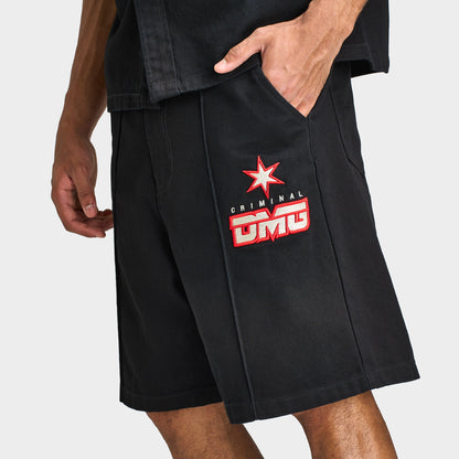 Criminal Damage Star Logo Shorts / Black