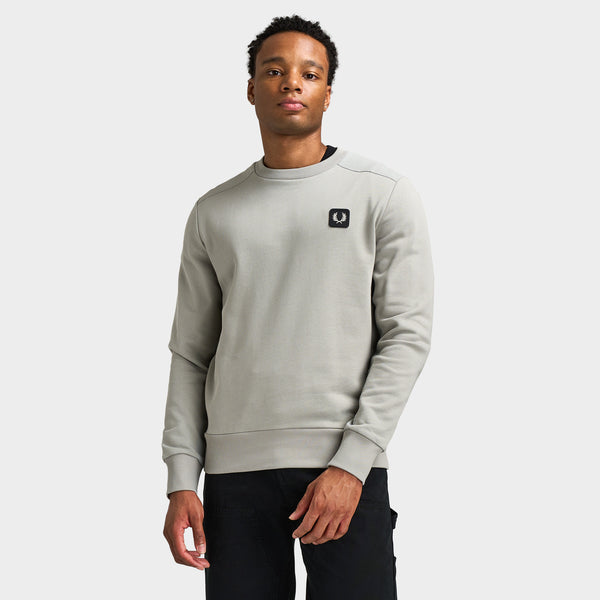 Fred Perry Fabric Blocked Crew Neck Sweatshirts / Limestone – JD
