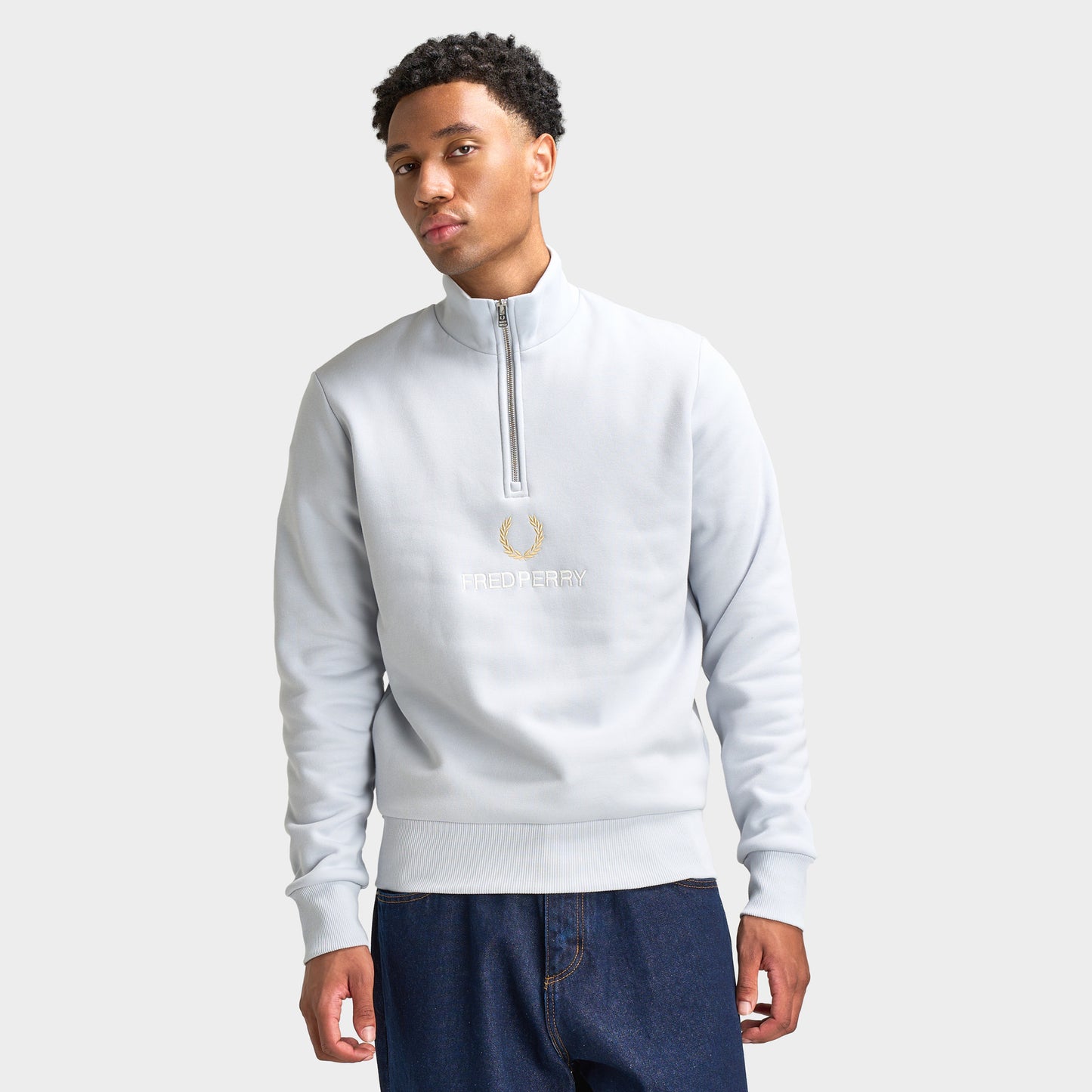 Fred Perry Stacked FLP Half-Zip / Dusky Blue