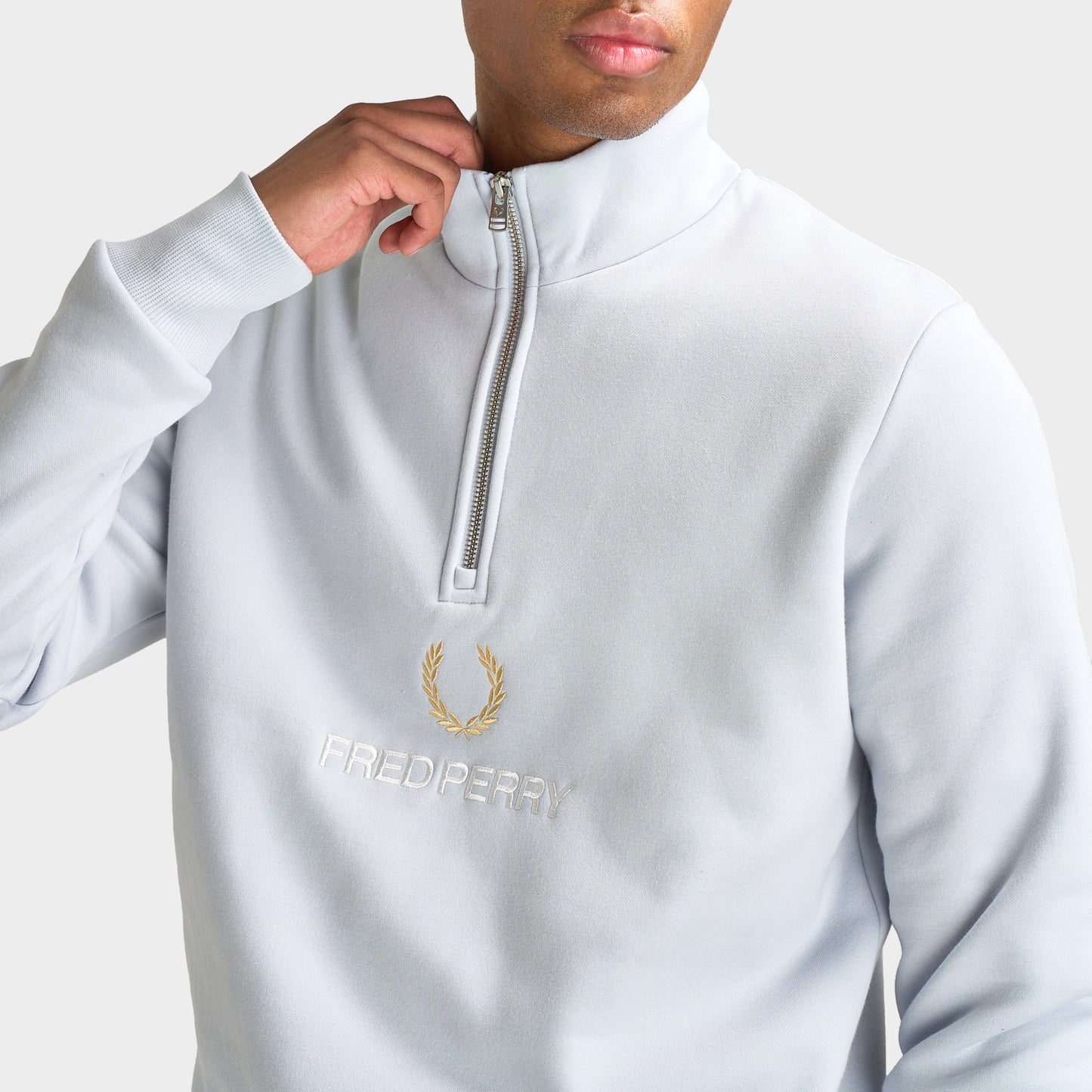 Fred Perry Stacked FLP Half-Zip / Dusky Blue