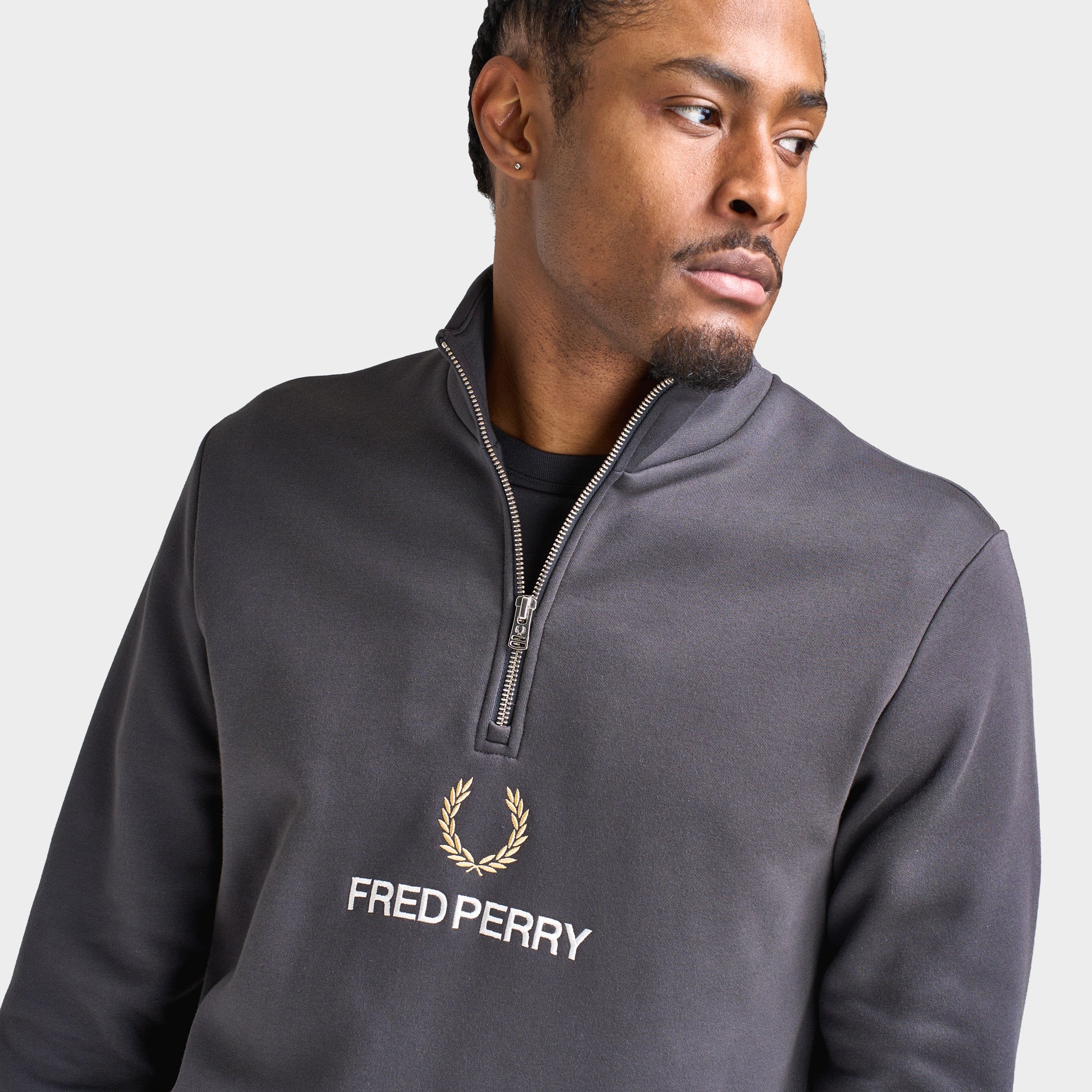 Fred Perry Stacked FLP Half-Zip / Anchor Grey – JD Sports