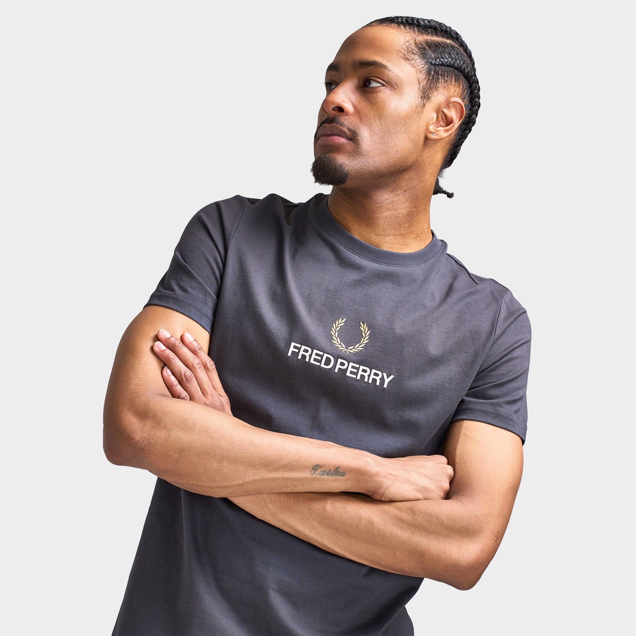 Fred Perry Stacked FLP T-Shirt / Anchor Grey – JD Sports