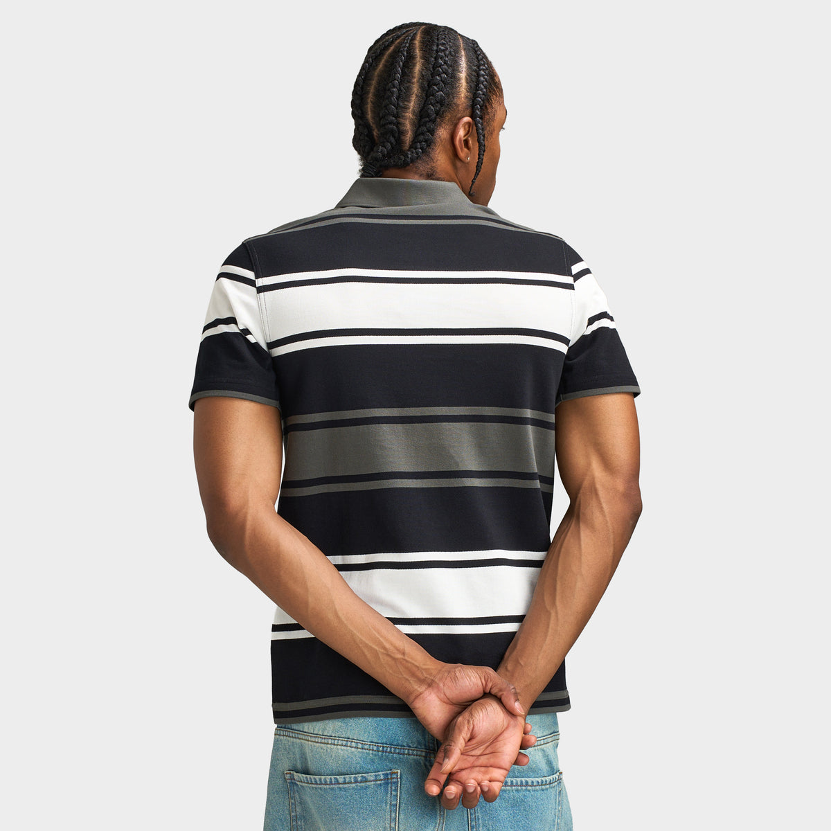 Fred Perry Bold Stripe Polo Shirt Black / Ecru