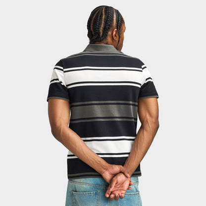 Fred Perry Bold Stripe Polo Shirt Black / Ecru