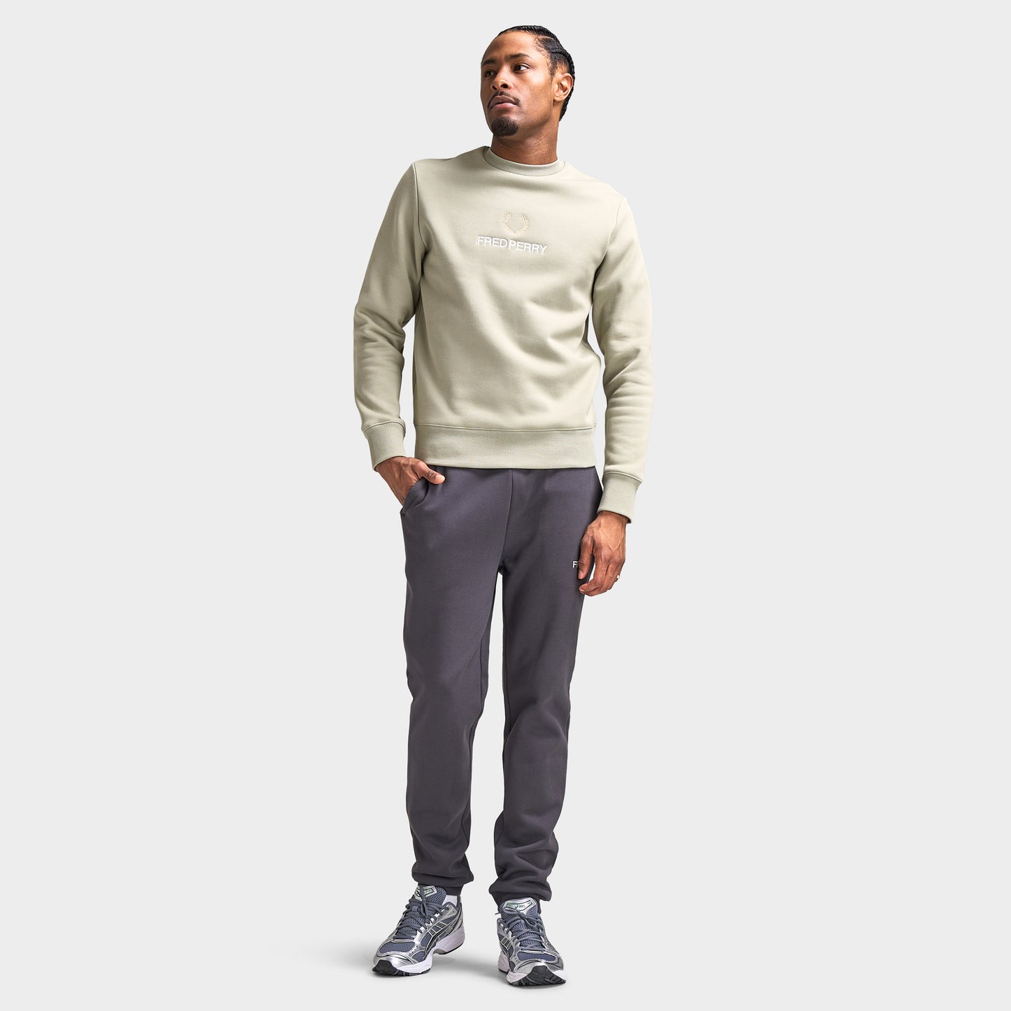 Fred Perry Embroidered Sweatshirt / Seagrass