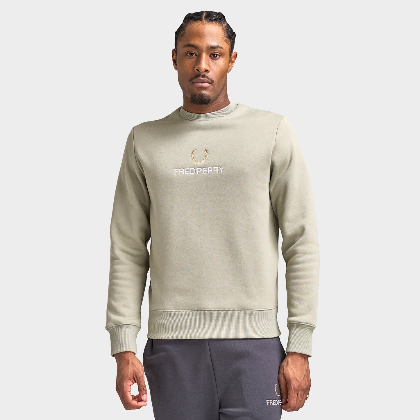 Fred Perry Embroidered Sweatshirt / Seagrass