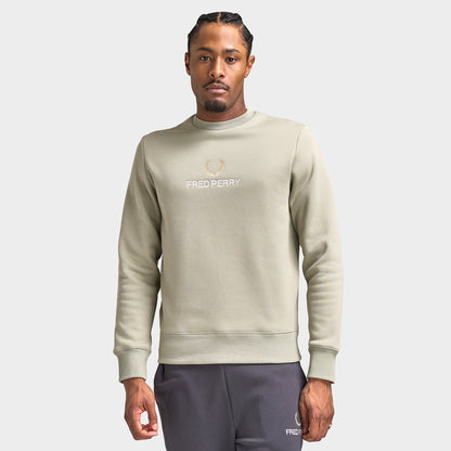 Fred Perry Embroidered Sweatshirt / Seagrass