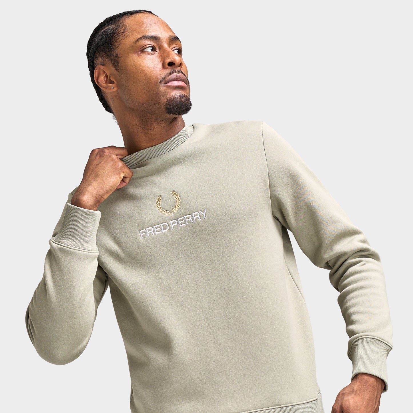 Fred Perry Embroidered Sweatshirt / Seagrass