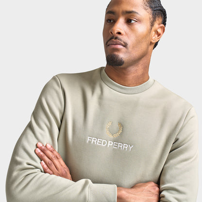 Fred Perry Embroidered Sweatshirt / Seagrass