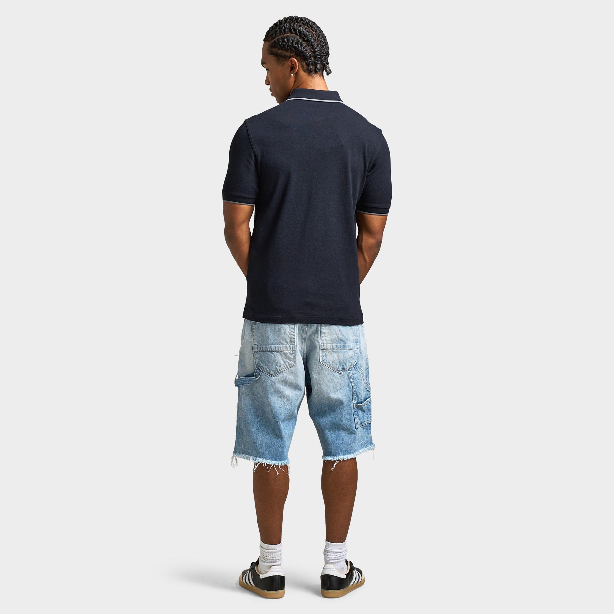 Fred Perry Zip-Neck Shirt Navy / Stockpile Blue – JD Sports